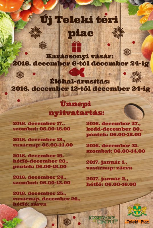 Ünnepi nyitvatartás az Új Teleki Téri Piacon