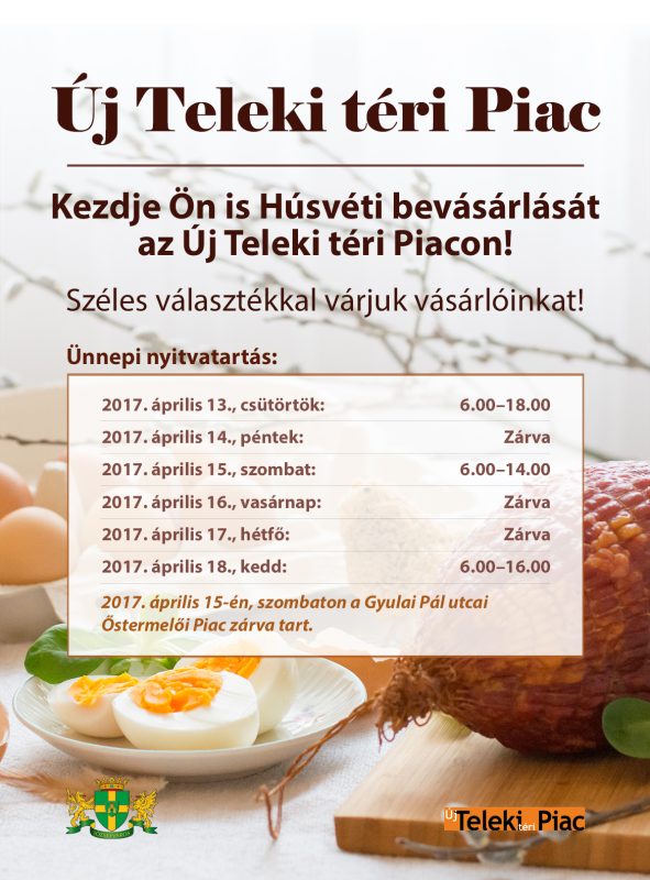 Az Új Teleki Téri Piac Húsvéti ünnepi nyitva tartása