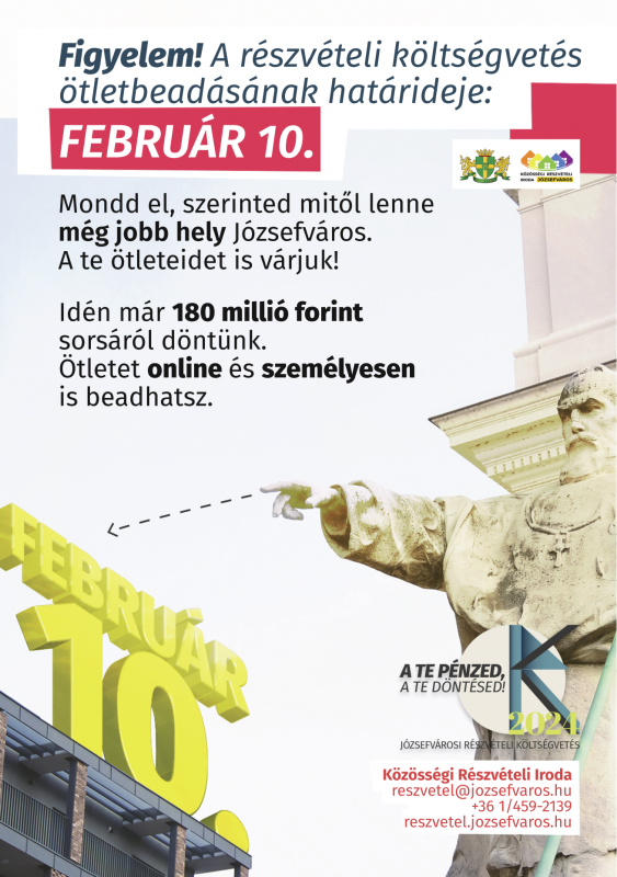 Február 10. a Részvételi Költségvetés ötletbeadásának határideje!