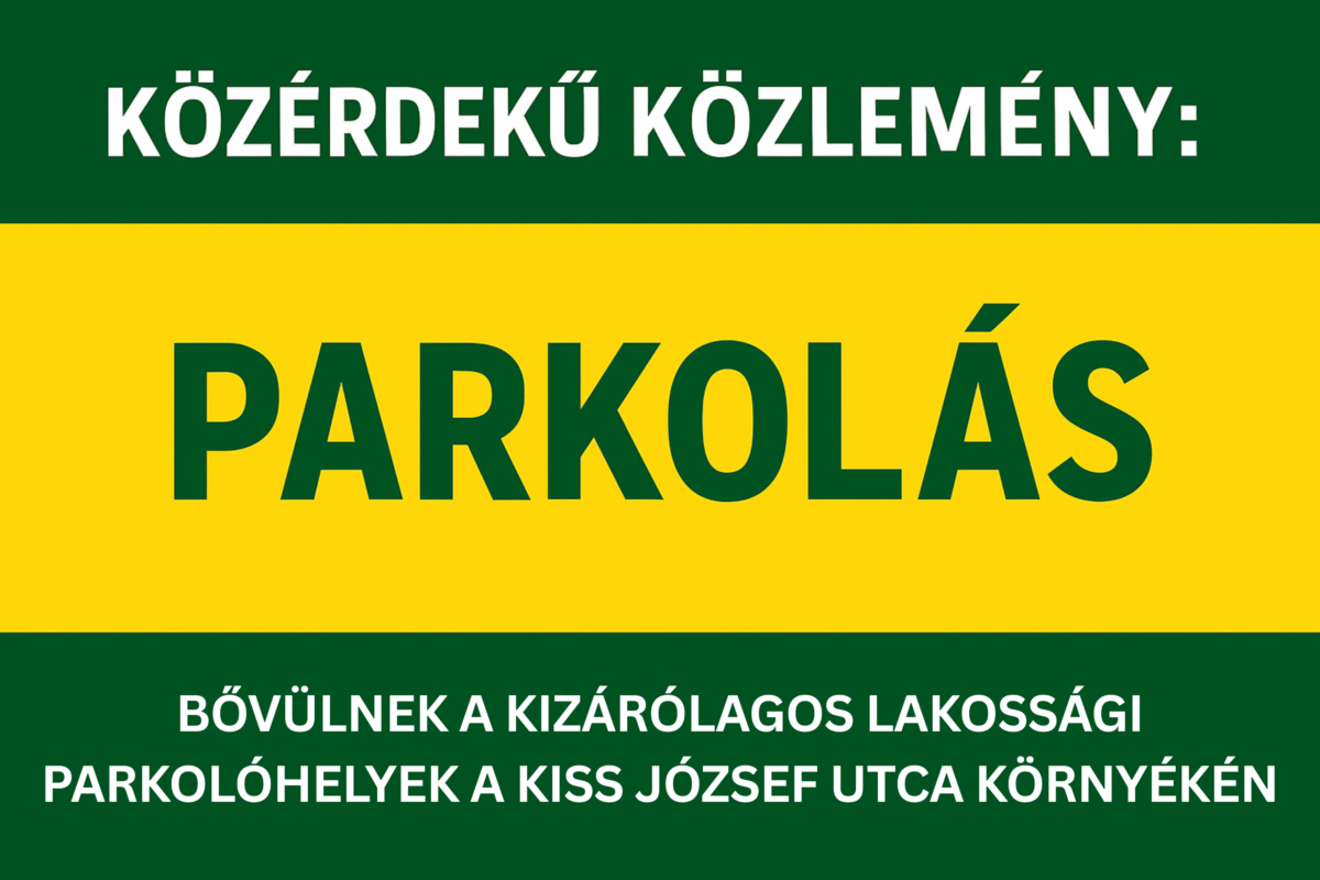 Bővülnek a kizárólagos lakossági parkolóhelyek a Kiss József utca környékén