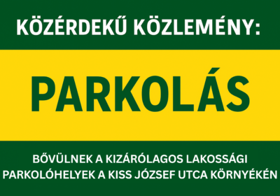 Bővülnek a kizárólagos lakossági parkolóhelyek a Kiss József utca környékén