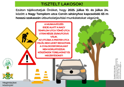 Útburkolat felújítás a Nagy Templom utcában