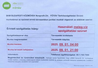 Szeptember 1-én új csatlakozó vezetéket kötnek be – több józsefvárosi cím is érintett