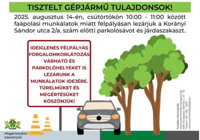 Gallyazási munkálatok és ideiglenes forgalomkorlátozás a Korányi Sándor utcában